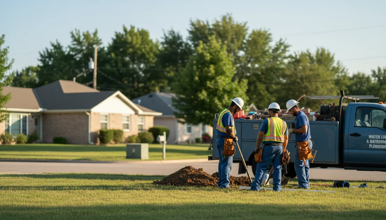 Residential water line and bathroom plumbing service in Cleveland, AR